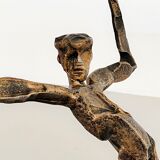 Salvino marsura vintage bronze handcrafted trinidad brutalist coffee table, 1960