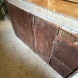 Showcase for boutique furniture, inclined boxes for presentation of collections on low sideboard