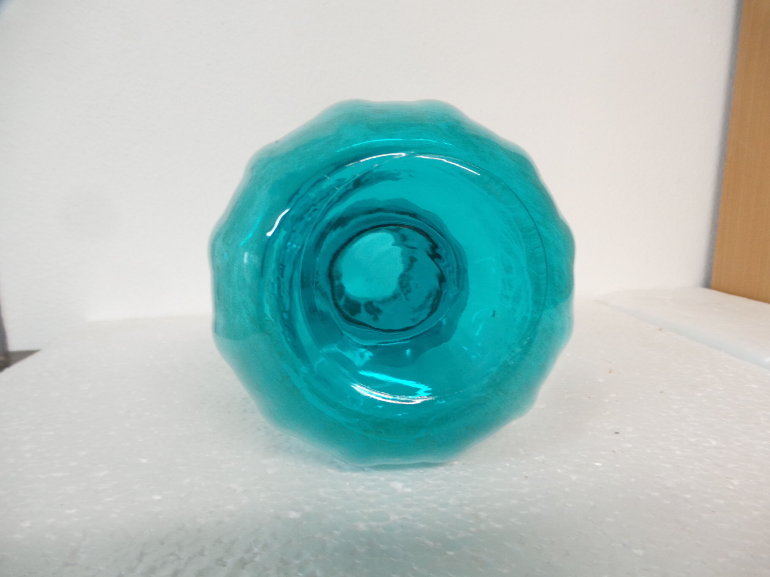 Blue glass vase