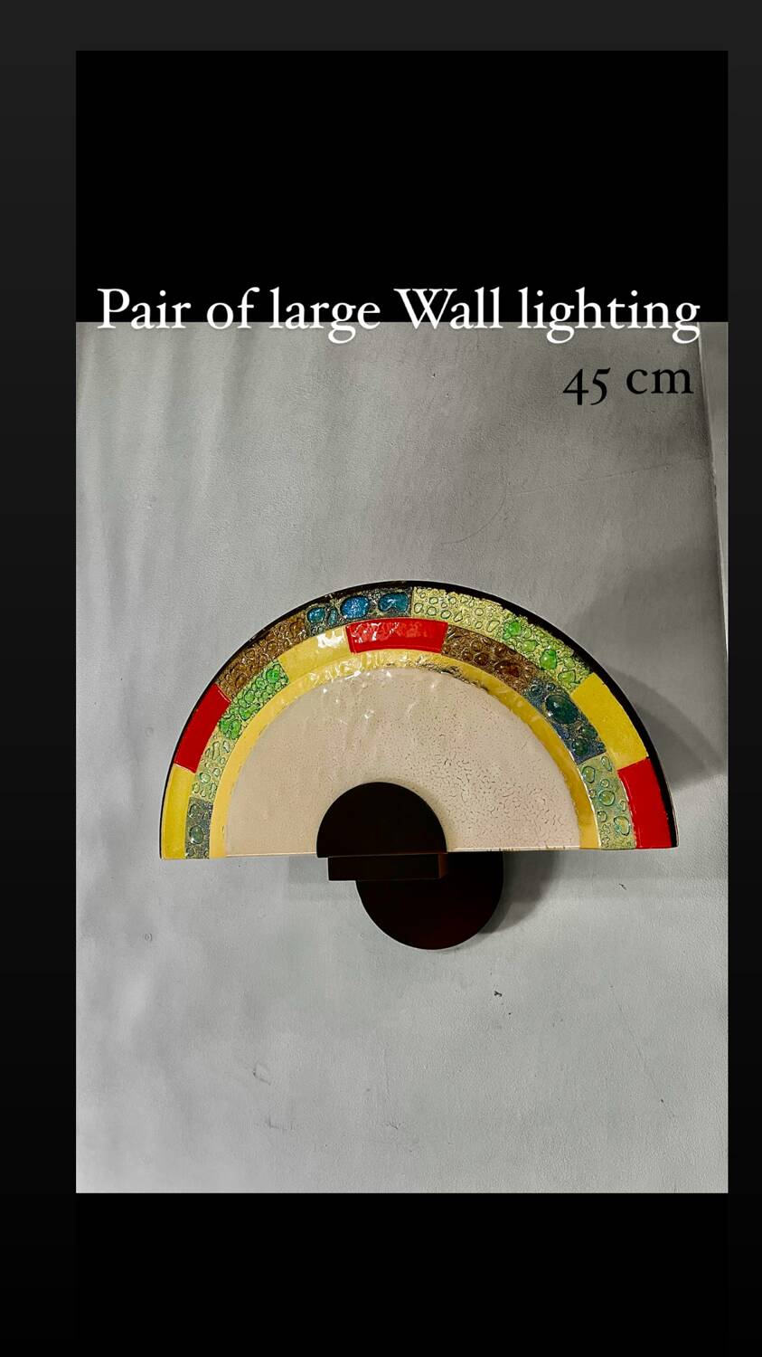 Pair of wall lights by Zonca Murano glass, Italy 1980