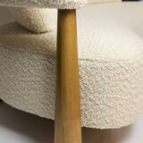 “Bean” shaped 3-seater sofa, in blond beech. Contemporary work