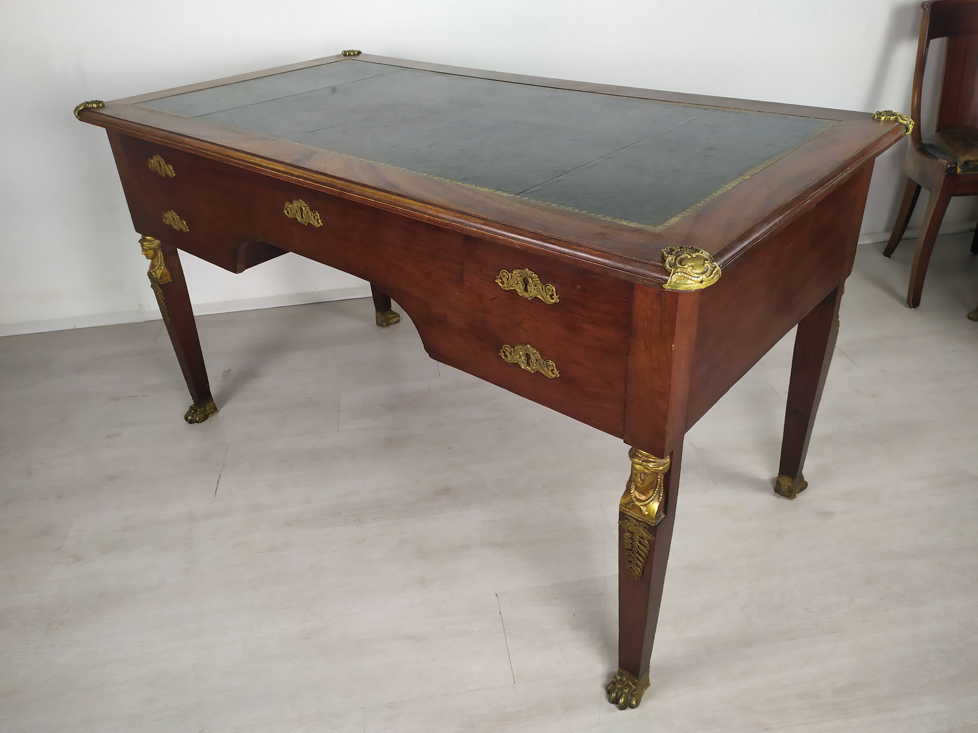 Empire-style desk and chairs