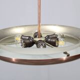 1930s "ufo" chandelier in copper finish by josef hurka, czechoslova