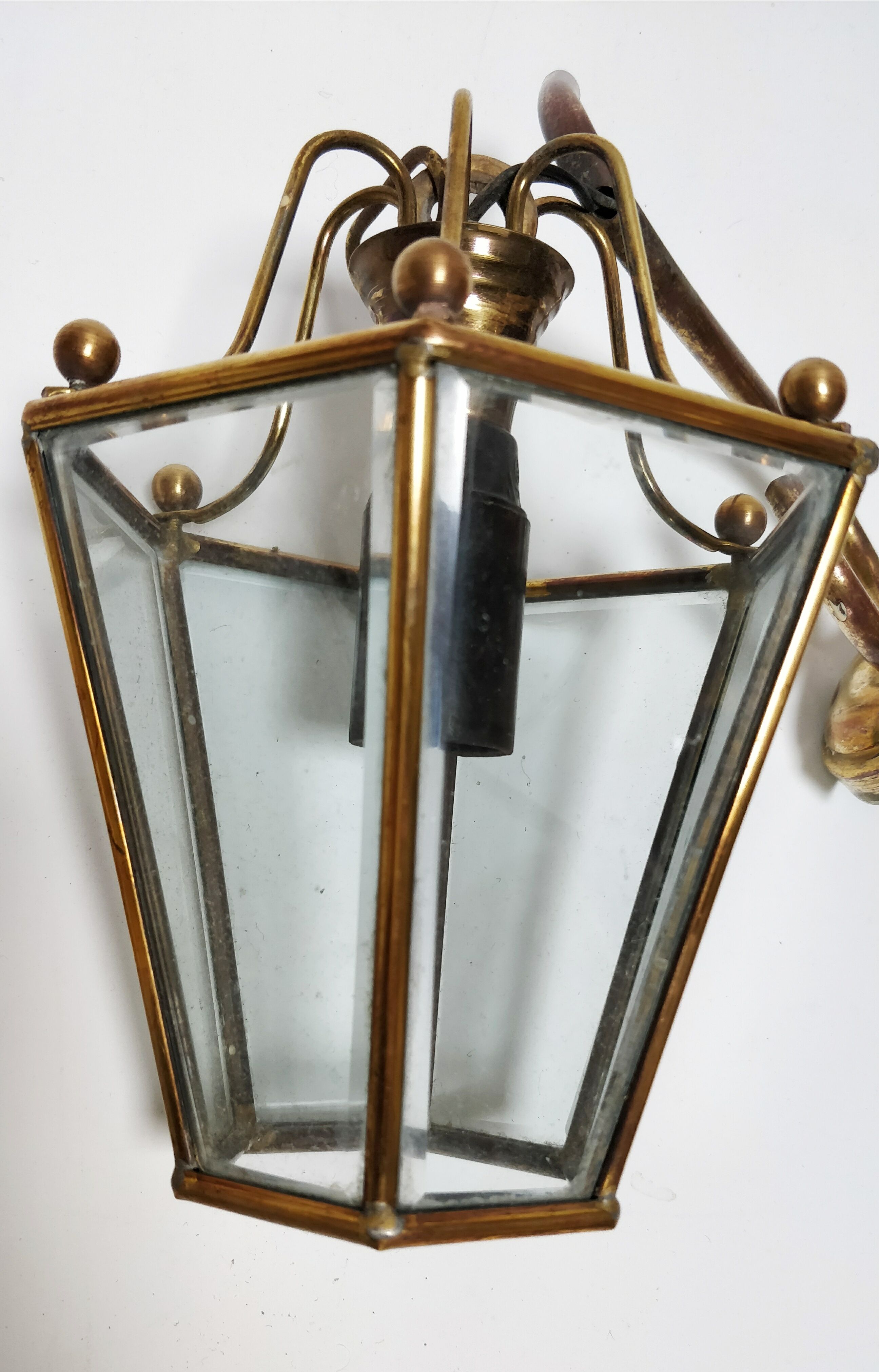 Brass lantern and beveled glasses