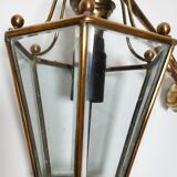 Lanterne en laiton et verres biseautés