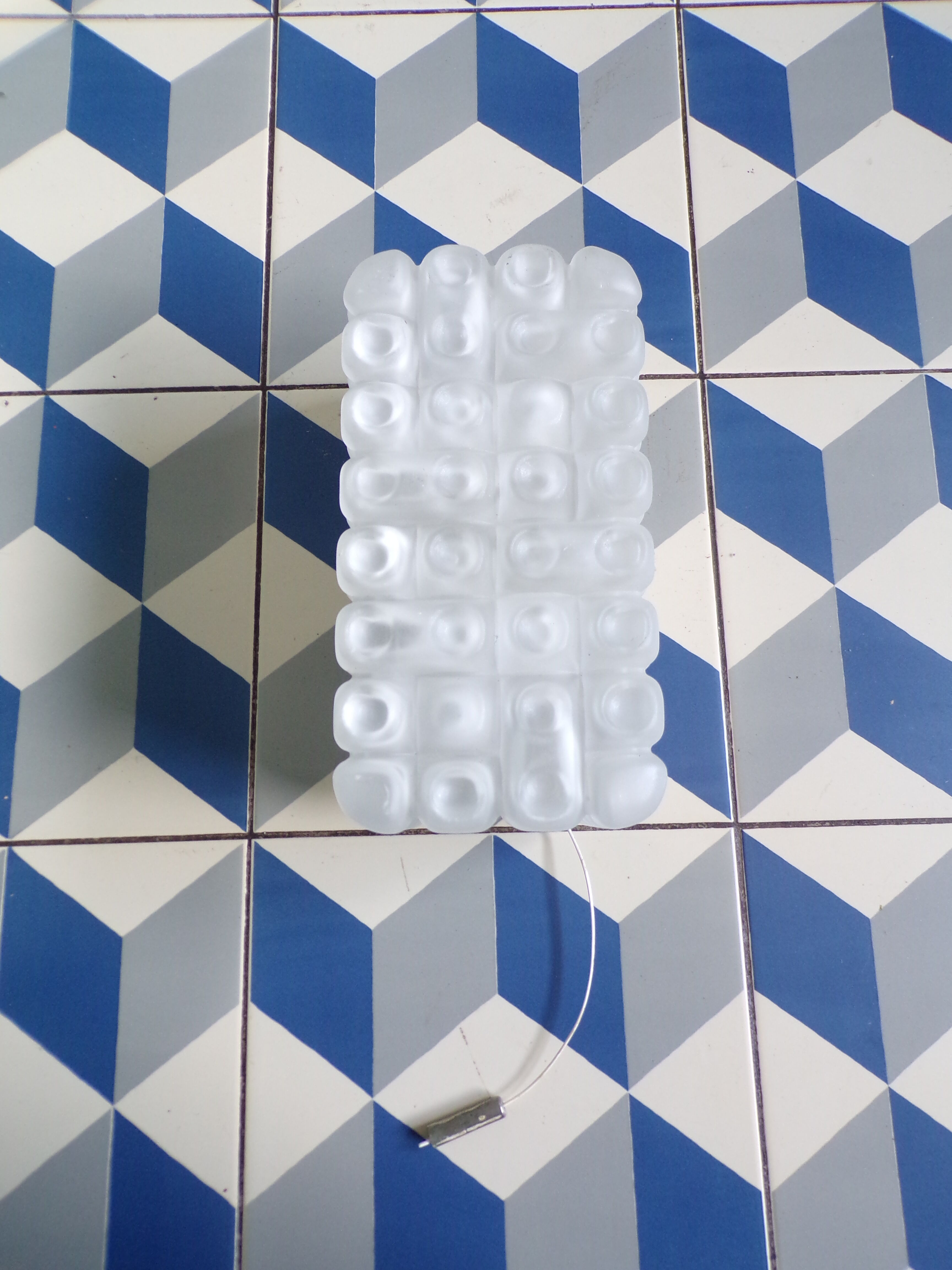 Erco wall lamp in molded blown glass