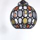Old art deco pendant lamp - Partitioned and colored glass globe - 1930