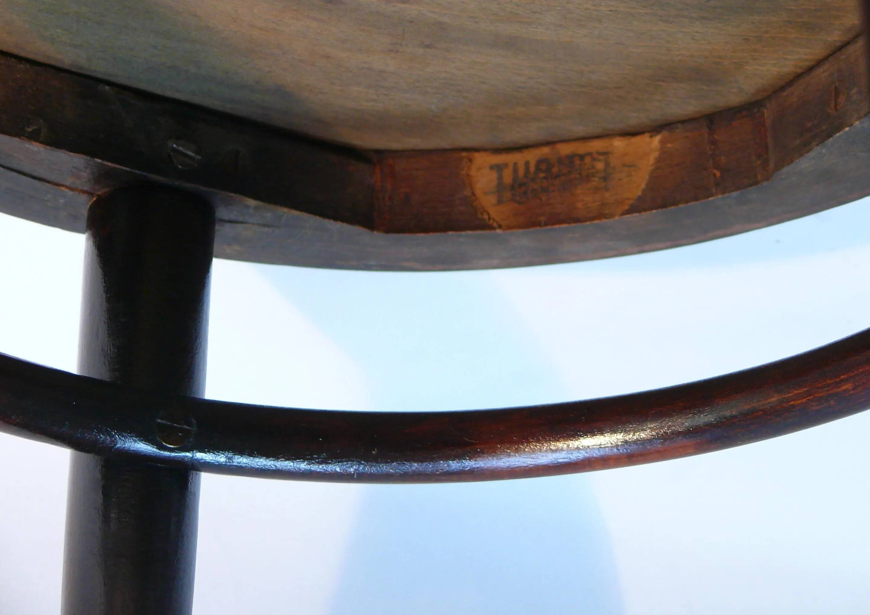 Original Thonet bentwood stool, first half of the 20th century - restored