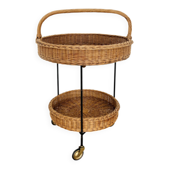 Wicker Tea Trolley or Bar Cart