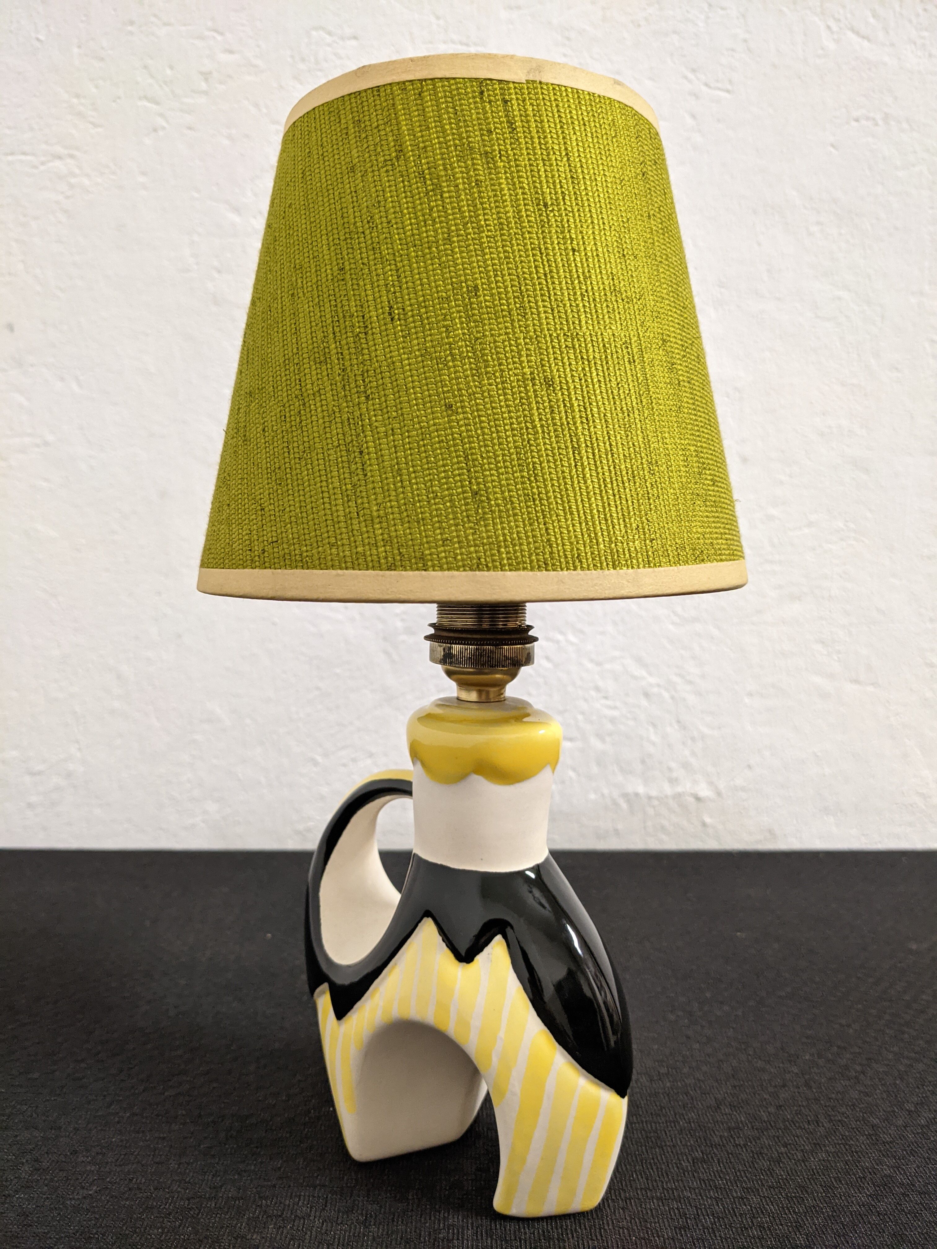 Earthenware bedside lamp from the 50s/60s