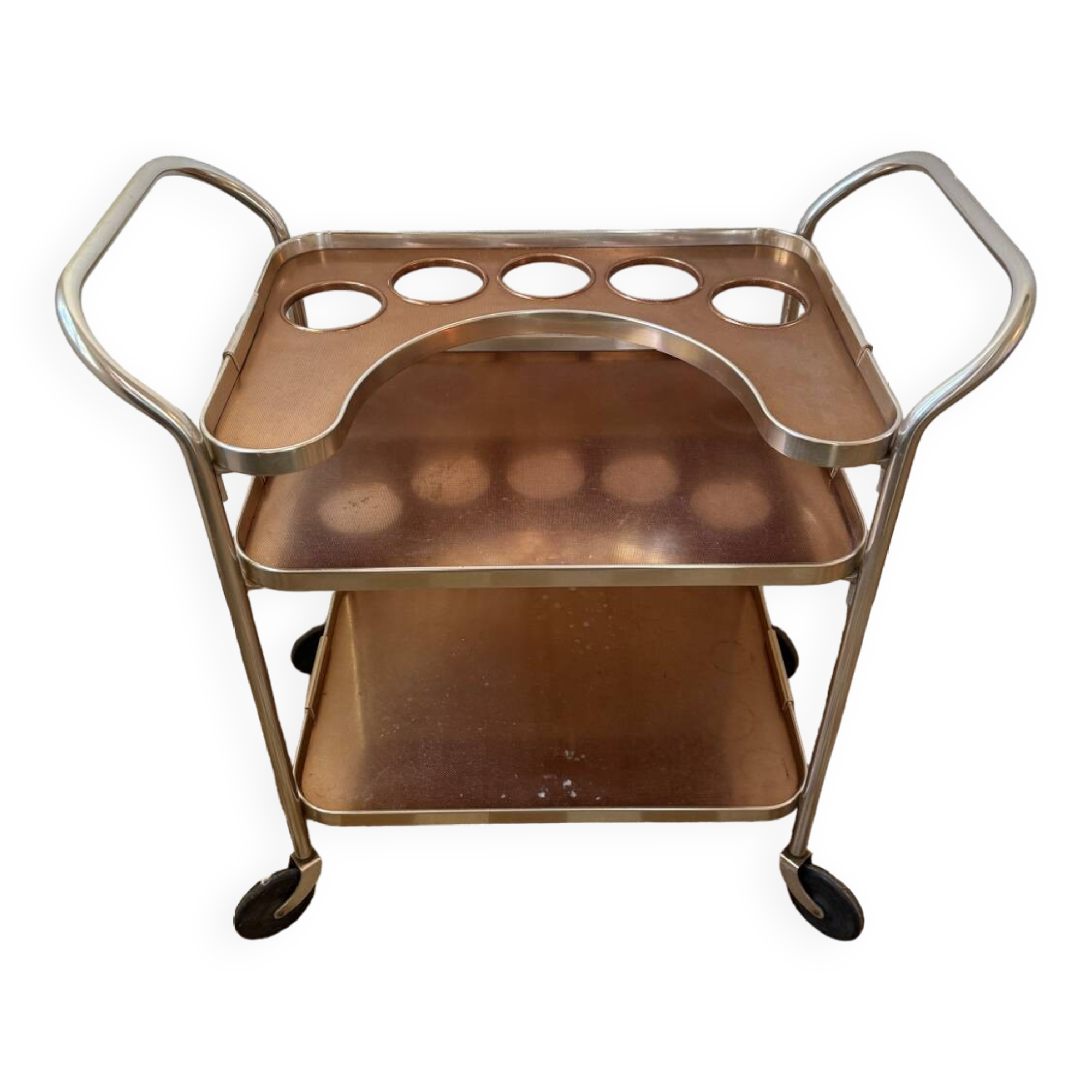 Kaymet copper and silver trolley from the 50s