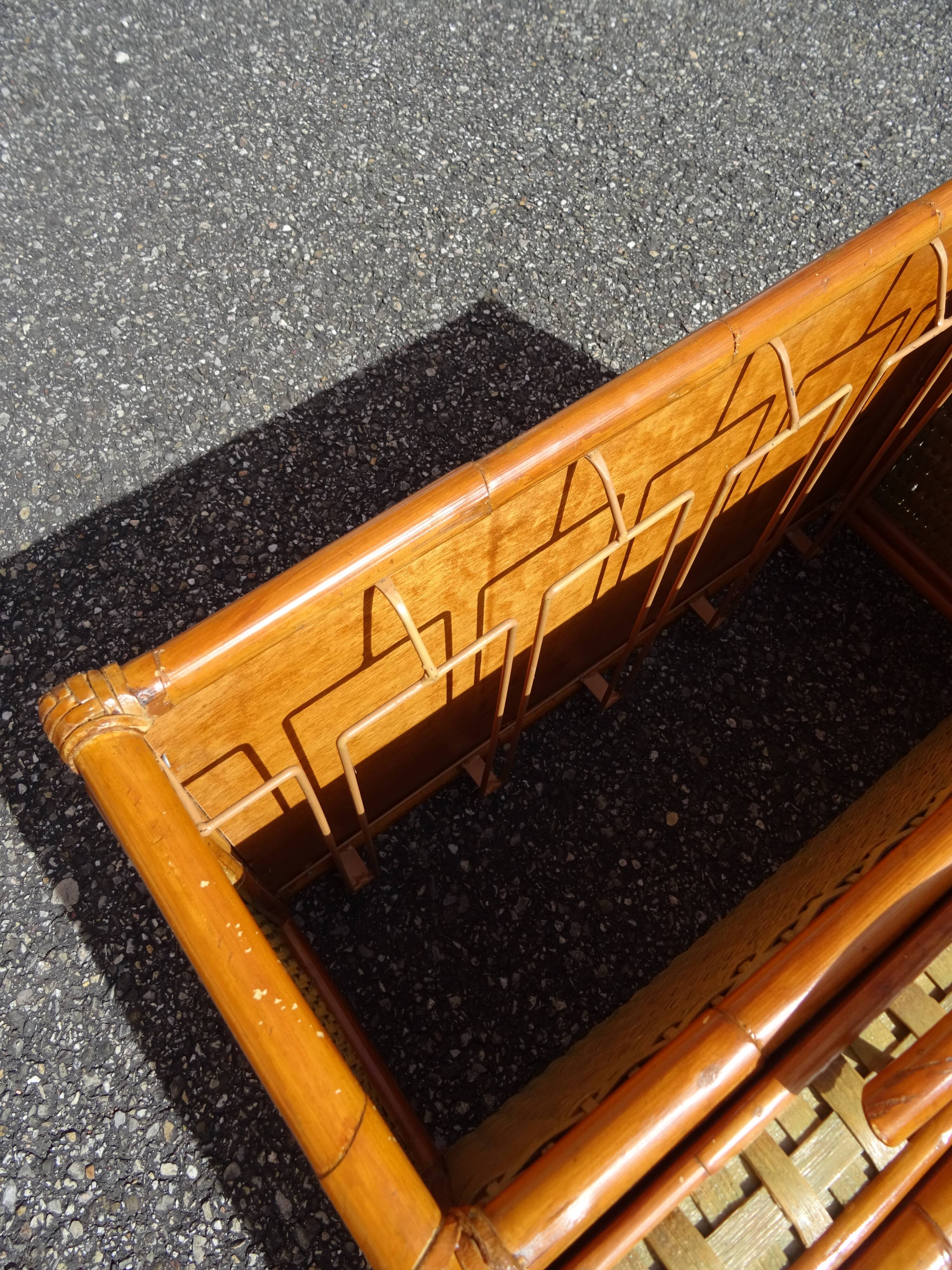 Vintage rattan bar cabinet from the 60s/70s