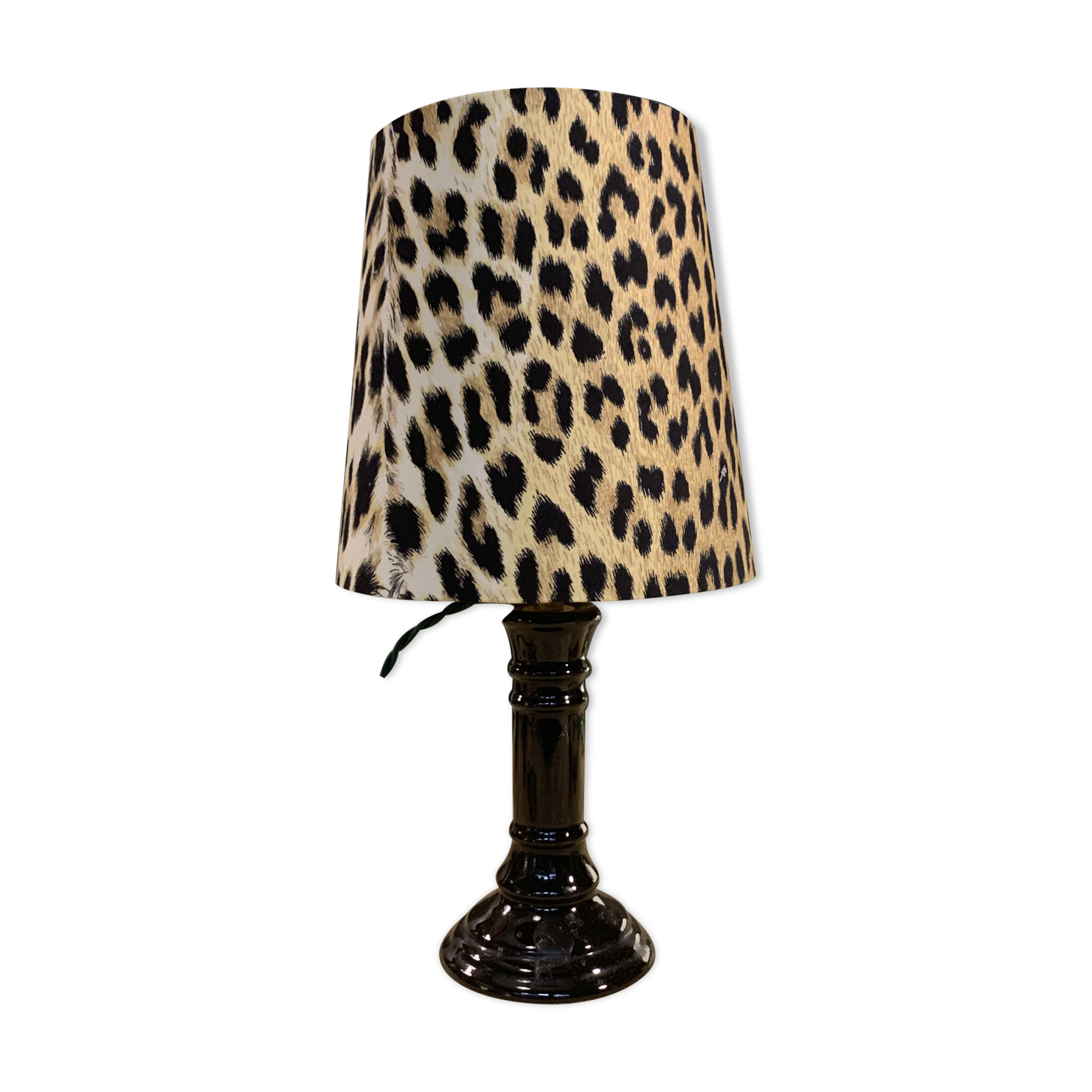 Black and Leopard bedside lamp