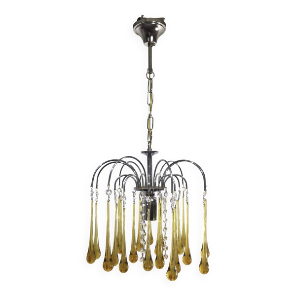 Lustre murano gouttes en cristal ambre — Beyit