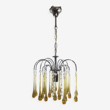 Murano chandelier drops in amber crystal