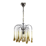 Lustre murano gouttes en cristal ambre