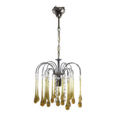 Lustre murano gouttes en cristal ambre