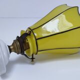 Yellow glass porcelain lamp, early 20th century