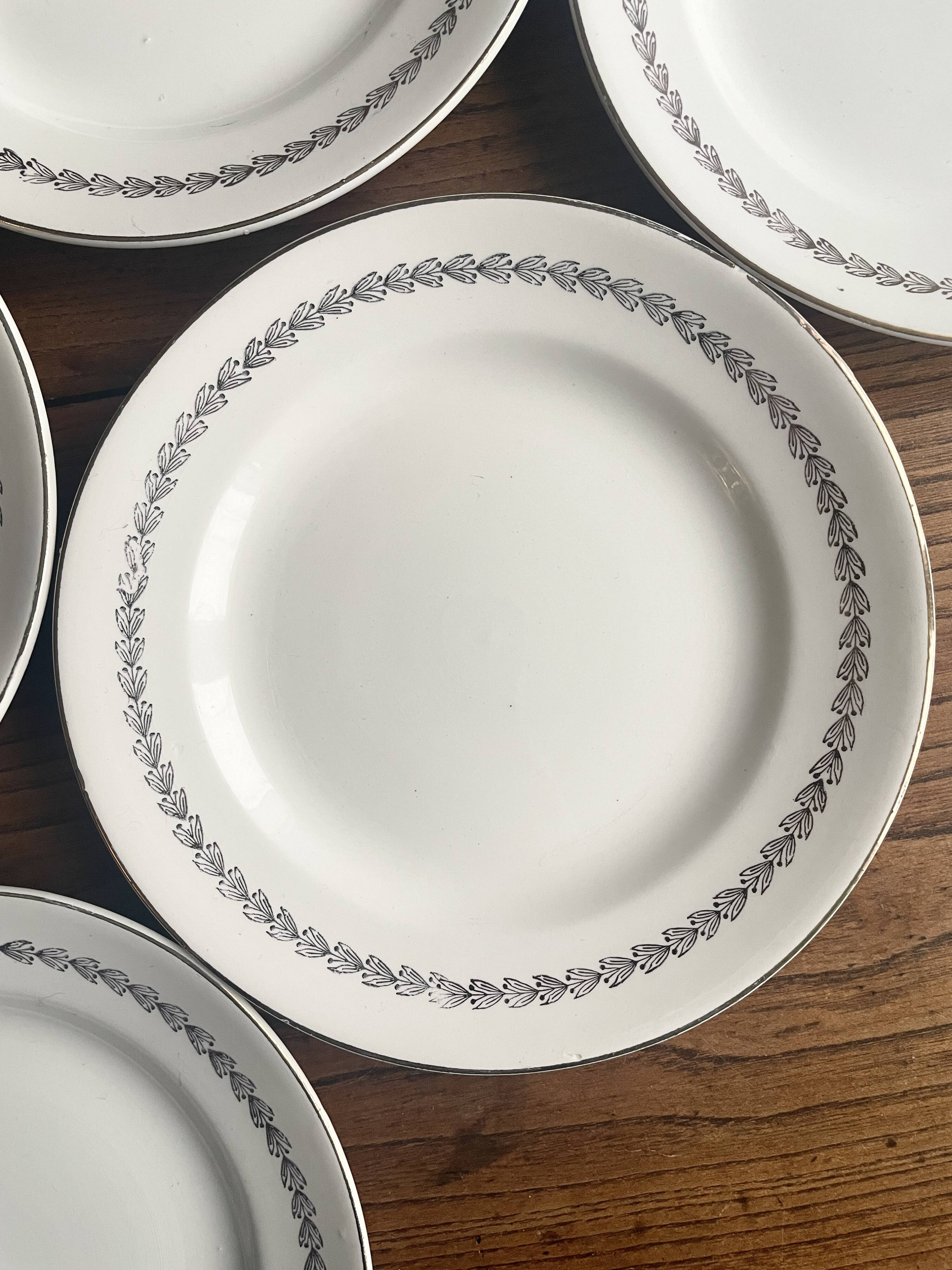 Sarreguemines Dubarry earthenware dessert plates