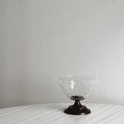 Small footed cracked glass bowl