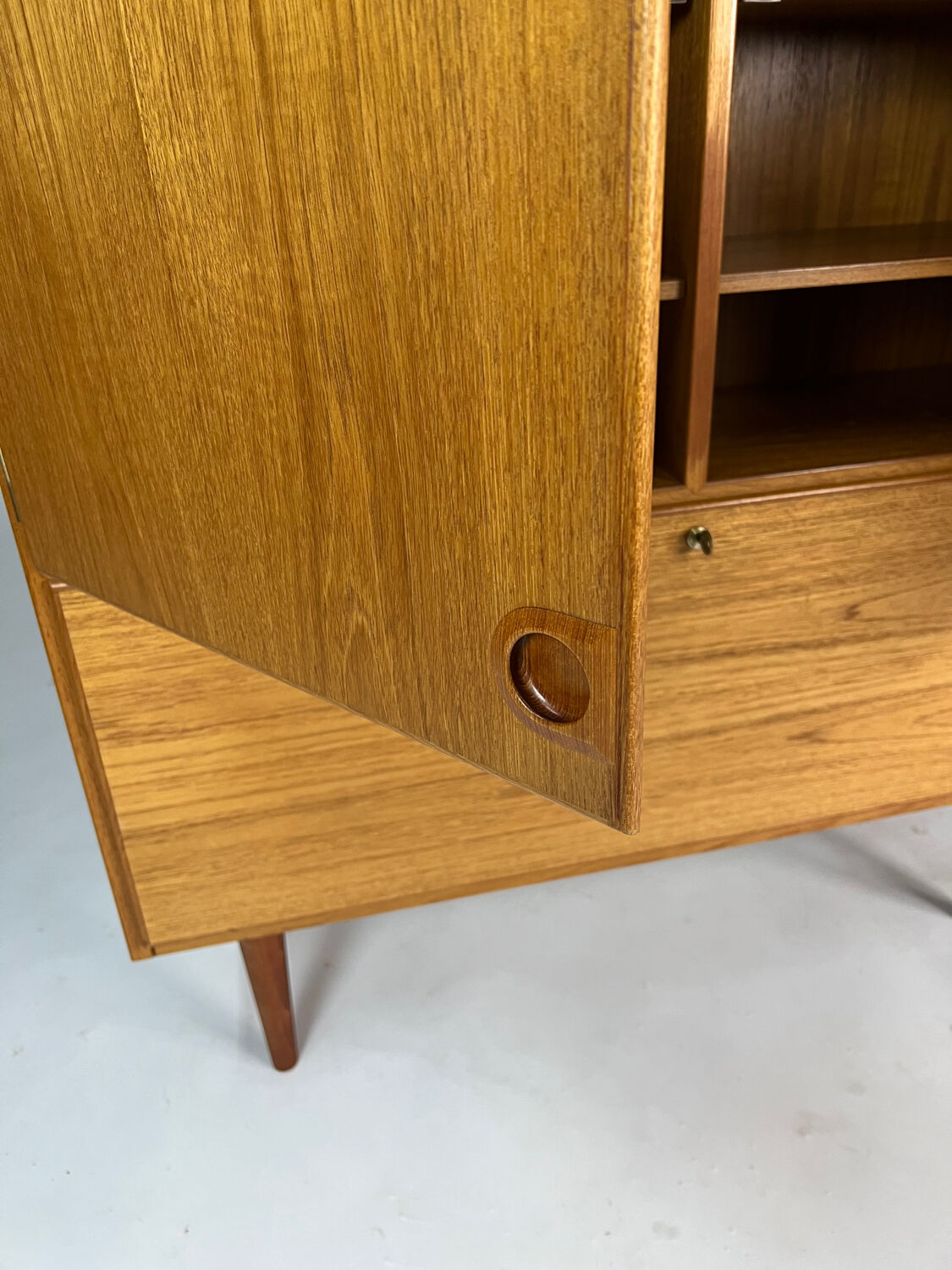 Vintage teak highboard cabinet shelf 70s Danish design