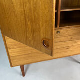 Vintage teak highboard cabinet shelf 70s Danish design