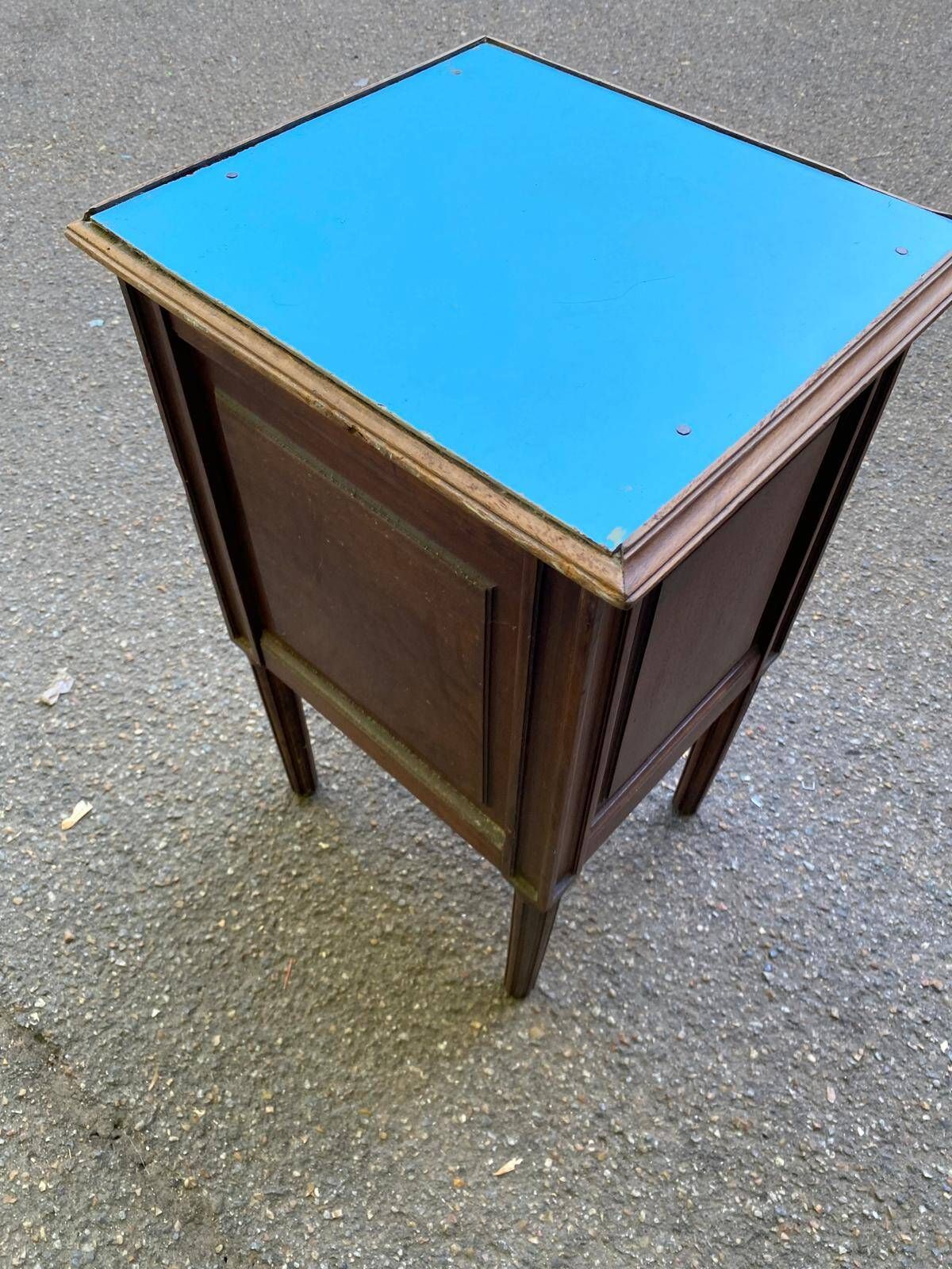 Louis XVI Napoléon III bedside table in carved solid wood from the 19th century.