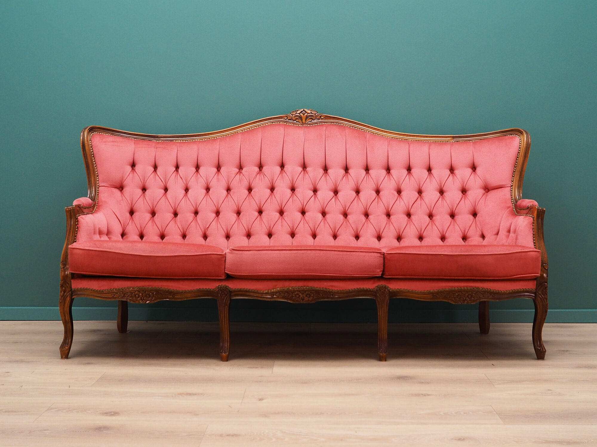 Canapé en velours rose, design suédois, années 1980
