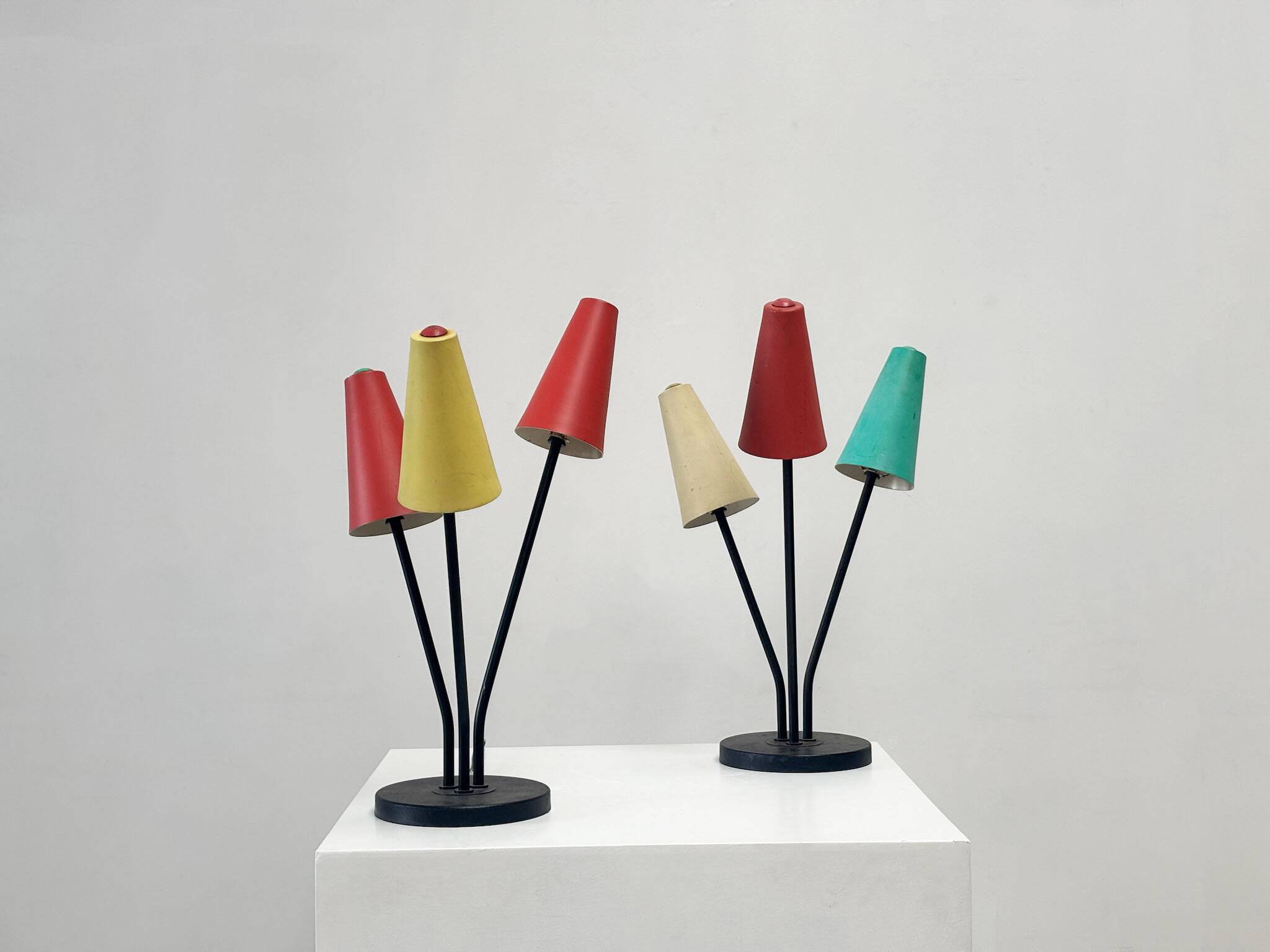 Set of two colorful table lamps