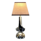 Modernist Art Deco Table Lamp in Chromed Metal - Textile Lampshade
