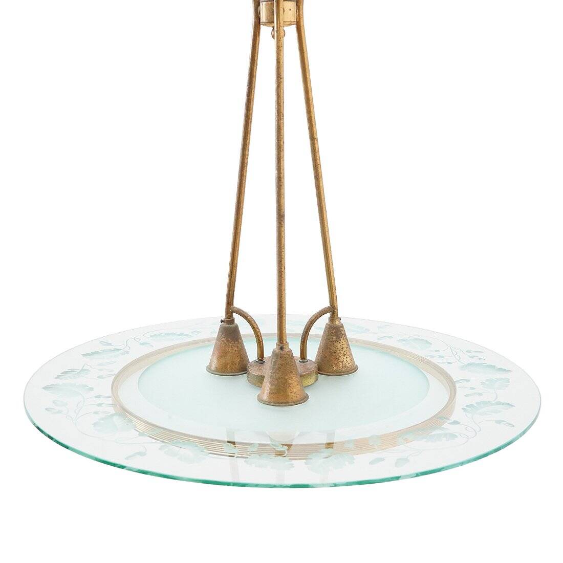 Brass and glass chandelier, 1950s