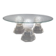 Table basse en marbre en forme de sphère par Roche Bobois, années 1980.
