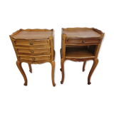 Paire de chevets style Louis XV en merisier