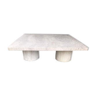 Natural travertine square coffee table