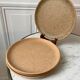Set of 4 flat plates in speckled matt stoneware made in France 60s-70s