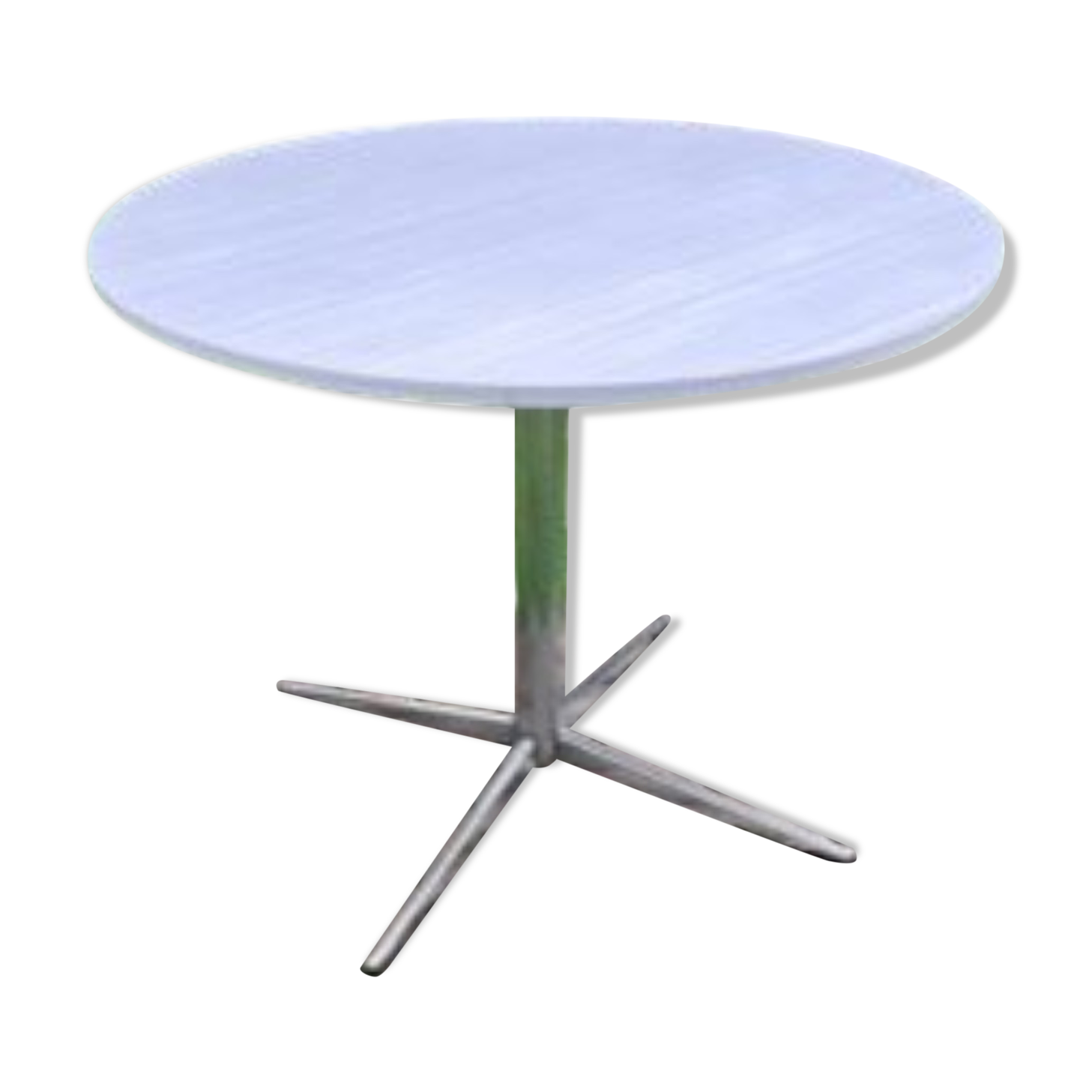 Round table formica light grey vintage