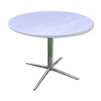 Table ronde formica gris clair vintage