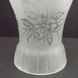 French vintage Victorian style white opaque patterned glass shade 0142