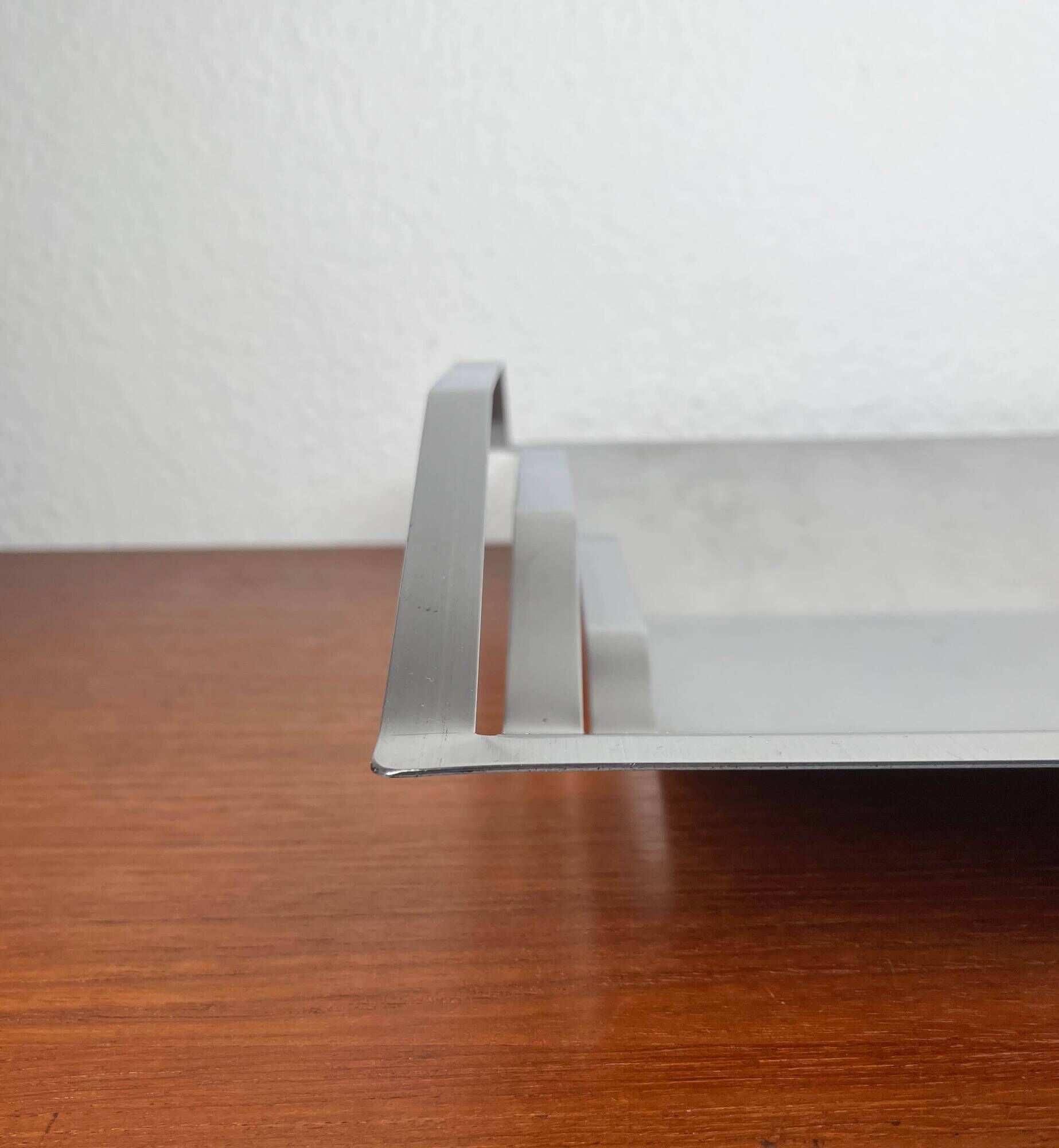 Minimalist postmodern metal fruit bowl, 1980s