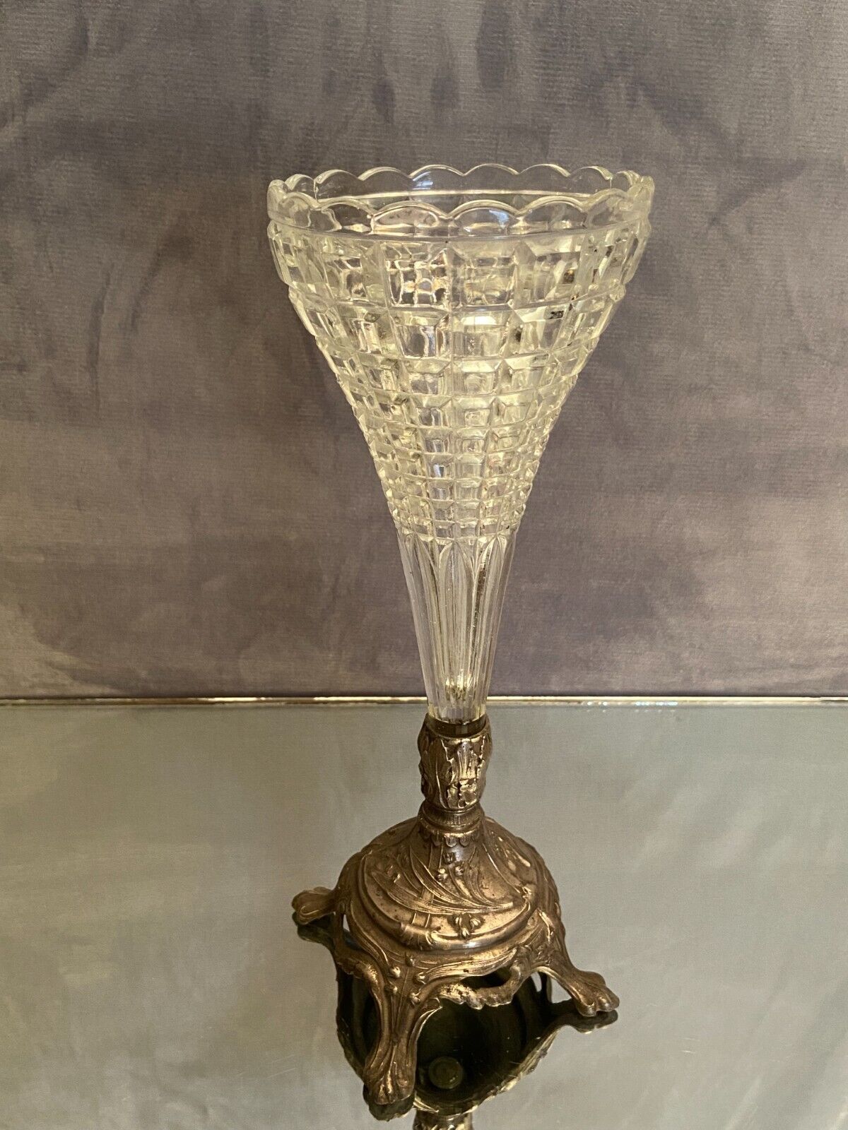 Vase bouquet cone cut crystal Baccarat Saint Louis late nineteenth early twentieth