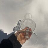 Vase sur pied en verre transparent