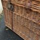 Antique vintage rattan and wicker travel trunk from the 1900s