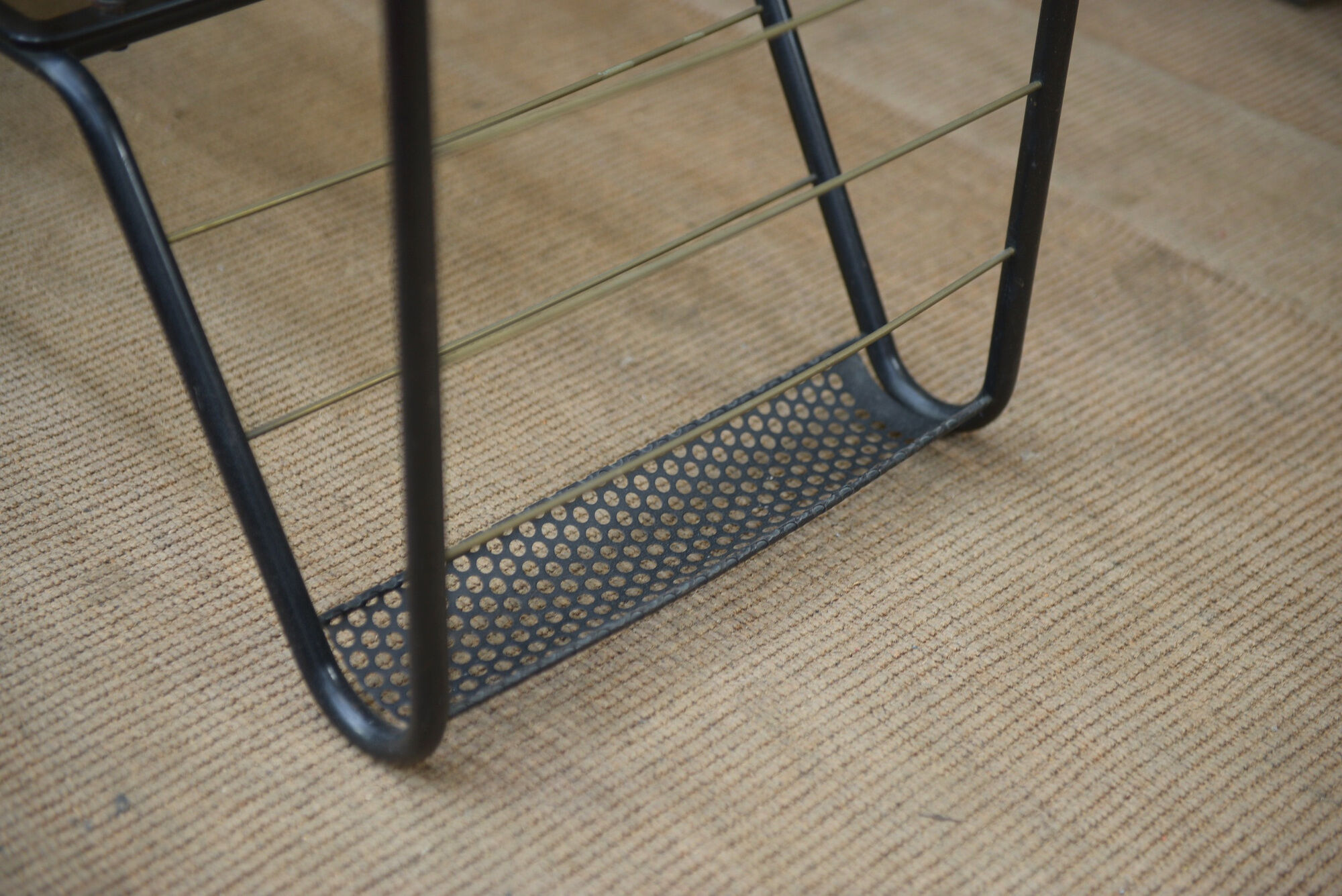 Vintage coffee table in metal and glass 1960 with 2 trays