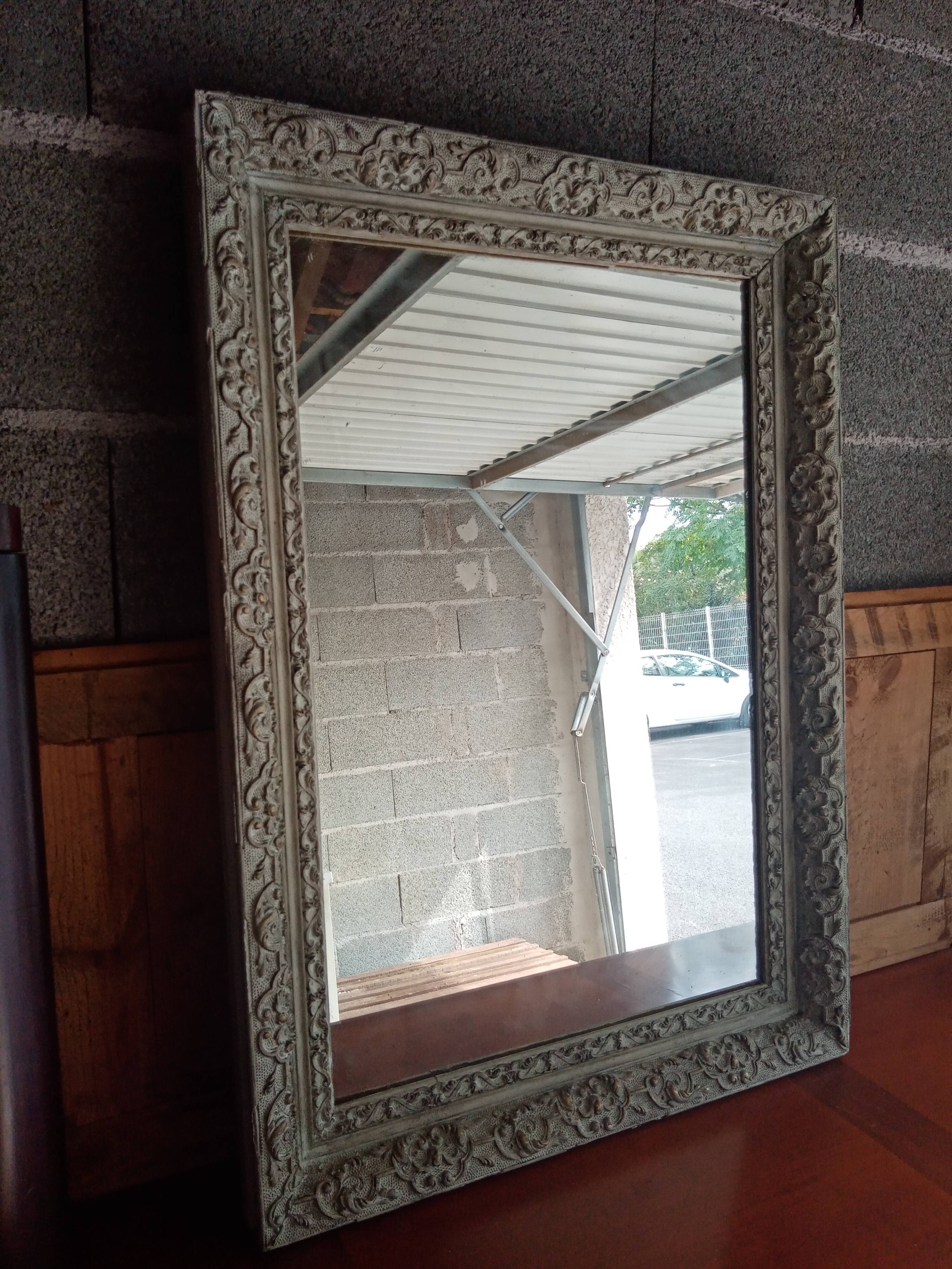 Old patinated mirror 86 X 62 cm