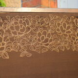 Japanese screen embroidered golden threads