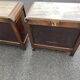 Pair of antique oak bedside tables - Art Deco style with tops