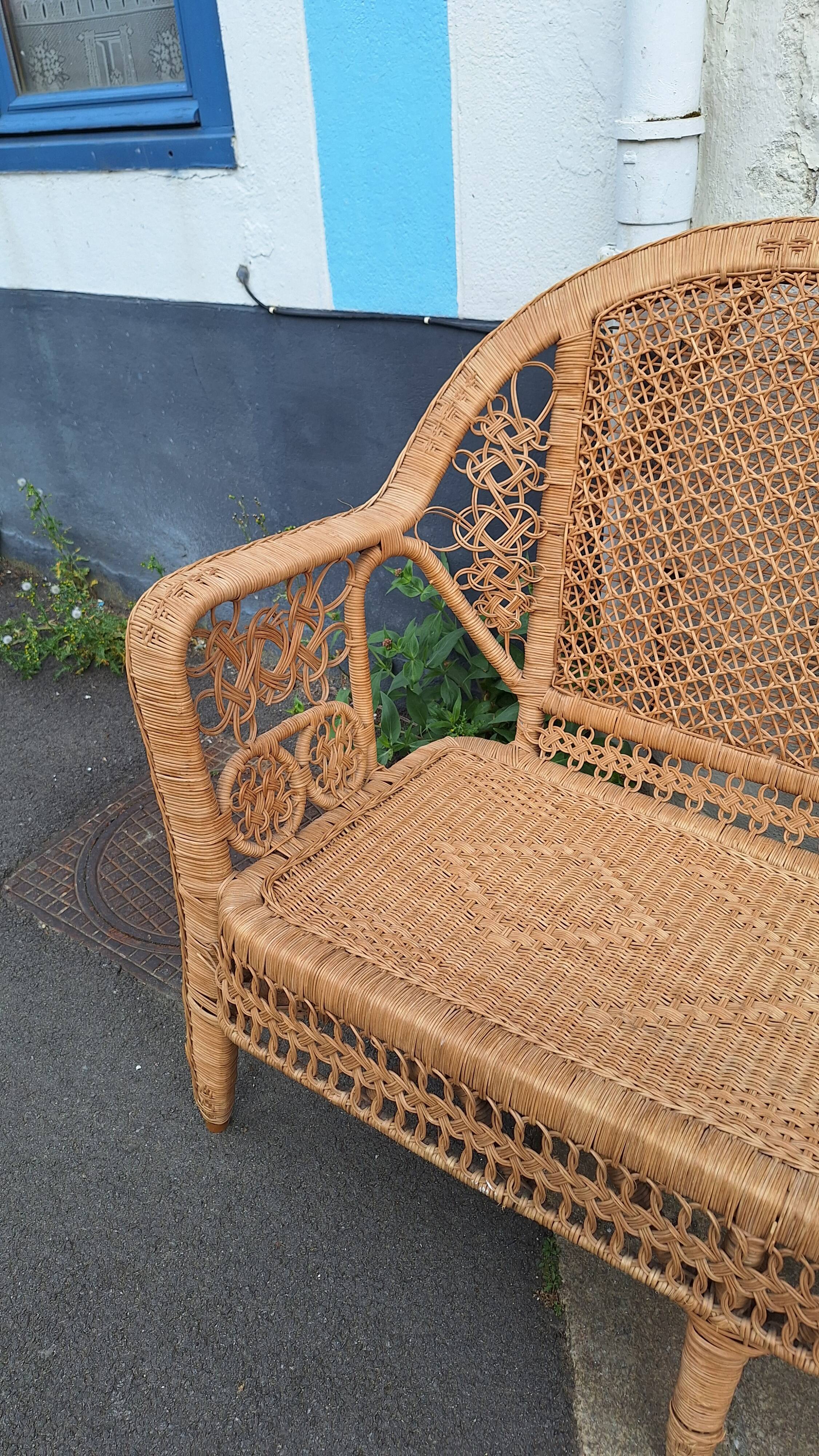 Peacock rattan bench