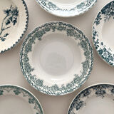 6 mismatched ironstone soup plates from Saint Amand