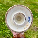 Large Gien earthenware vase with peony decor