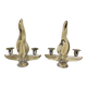 Pair of Glass and Metal Candlesticks Design 1970